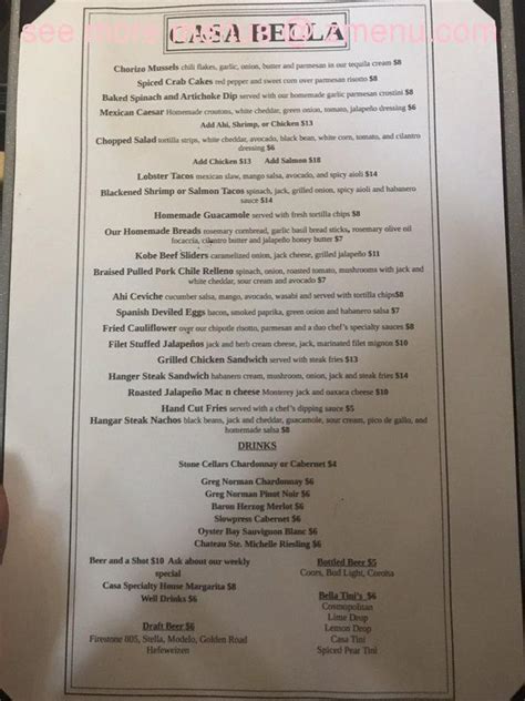 casa ventura menu|Casa Bella, Ventura